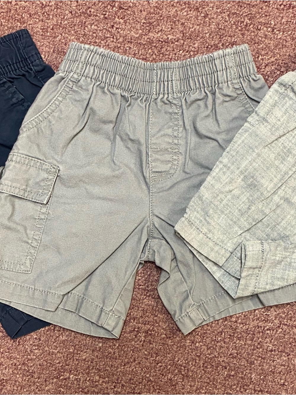 Falls Creek Kids Gray Elastic-Waist Cargo Shorts